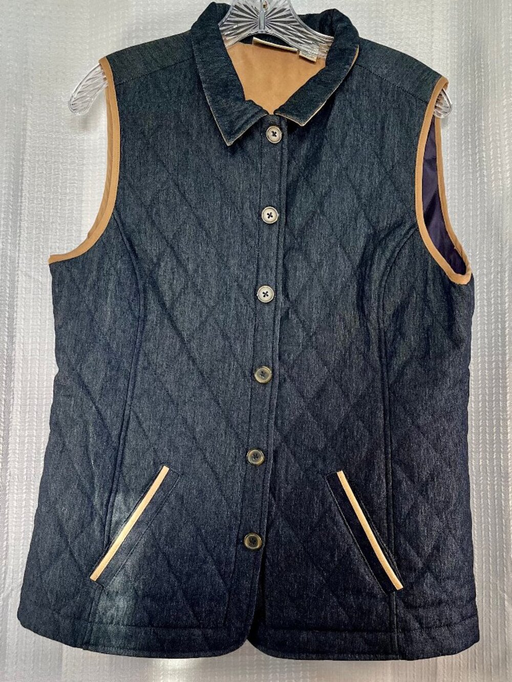 Cali & York Quilted Denim Vest size M